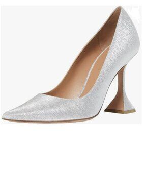 YDN Silver Pointed Toe Slip on Pumps Special High Heel Shoe for Party Prom Lady